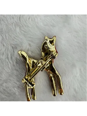 Vintage Horse Brooch Pin Enamel Gold Tone Small 1” Equestrian Western Pony thumbnail 2