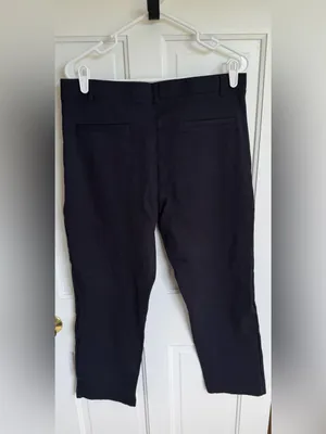 Quince XL Blue/Navy Stretch Ponte Cropped Pants‎ Pull On Career Casual thumbnail 3