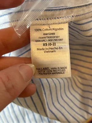 NWT Free Assembly Women's Shirred Cotton Button Down Blouse sz XS 0-2 thumbnail 4