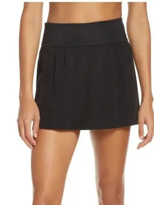 Spanx Black Ribbed Get Moving Tennis Skort thumbnail 1