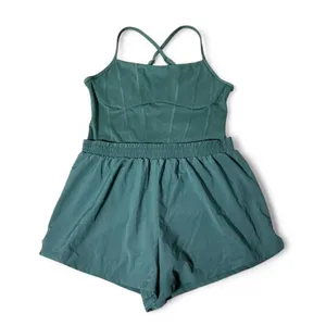 Victoria's Secret Pink Ultimate Runsie‎ Green one-piece Romper Yoga Size M thumbnail 1