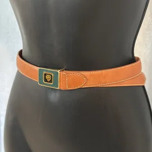 JAGUAR BY REGENT WOMEN’S Brown Leather Belt with Gold Buckle Sz: 31” thumbnail 1
