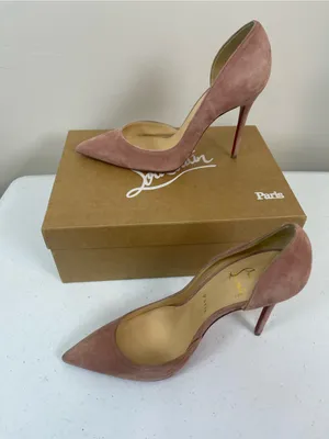 Brand New Christian Louboutin Blush Suede Pointed-Toe Pumps thumbnail 5