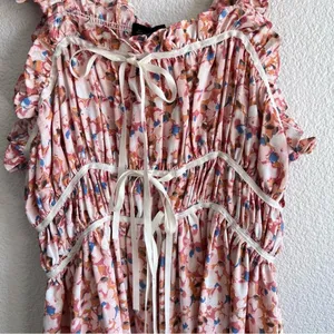 NWT Ever After Blush Floral‎ Pattern Dress Bows Fairy Coquette Girl thumbnail 3