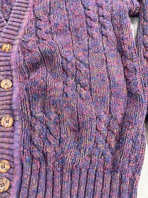 River Brand Arrow Cardigan Sweater Womens Medium Purple Chunky Knit Long Sleeve thumbnail 3