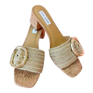 Steve Madden Brown Multi Slip on Block Heel Sandals(Size 8.5M) thumbnail 1
