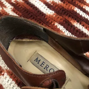 VTG Brown Leather woven Fisherman Pilgrim Sandals Maryjane loafers flats shoes #peasant #cottagecore #western #boho, #indie vintage Size 9 thumbnail 8