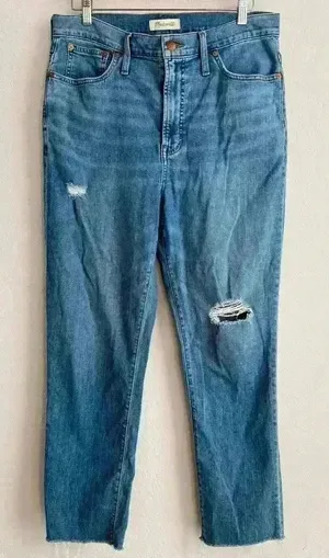 Madewell‎ The Perfect Vintage High Rise Distressed Raw Hem Jeans Women's Size 31 thumbnail 1