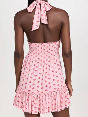 NWT Loveshackfancy Aisling Halter Cotton Mini Ruffle Dress thumbnail 4