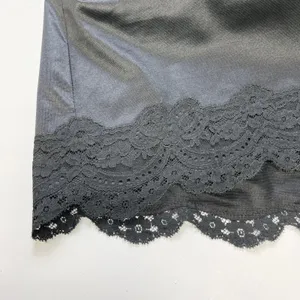 Vintage 50s Shadowline Women Slip Dress Size 42 Black Lace Trim Pinup Coquette thumbnail 9