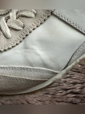 Tory Burch Hank White and Beige Suede Retro Runner Sneaker thumbnail 9