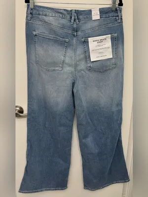 NWT Good American Good Skate Wide Cropped Jeans | High Rise Wide Leg Denim thumbnail 7