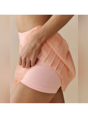 FREE PEOPLE Rally Ruffle Mini Skirt in Pastel Peach Size XS/S NWT thumbnail 2