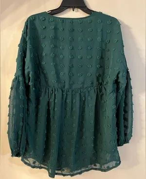 Sign Here Signature Clothing NWT womens shirt size Large, Green thumbnail 4