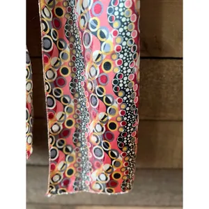 Y2K Mod Circle Print Skinny Scarf Retro Pink Geometric Neck Scarf thumbnail 8