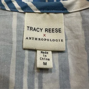 Anthropologie Tracy Reese Catamaran Striped Peplum‎ Top Size Medium Blue White thumbnail 11