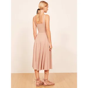 Reformation Rou Knit Dress Midi Blush Pink Size XS thumbnail 9