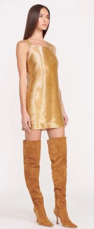 STAUD mini gold dress thumbnail 1