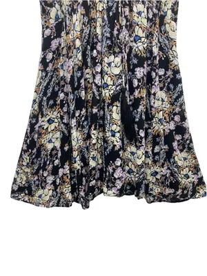 Free People Washed Ashore Halter Mini Dress Black Floral Size L thumbnail 9