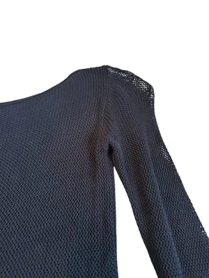 Womens Black Sheer Fishnet Mesh Top Dark Fairy Grunge Rave Goth Witchy Size S thumbnail 3