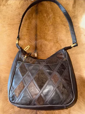 Vintage Cabin Creek Brown Patchwork Leather Shoulder Bag Western Boho Y2K Purse thumbnail 5