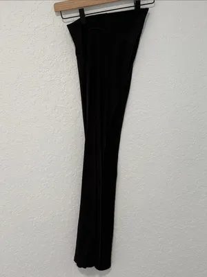 AERIE Black Cross Over waist Hi-Rise Flare Leggings Short Inseam Size Small thumbnail 10