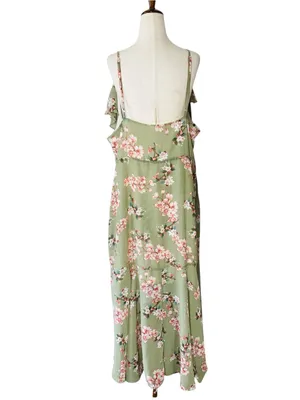 ROSEGAL Floral Ruffled High Low Dress Green Size 18 thumbnail 4