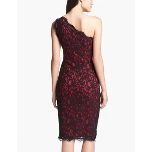 Black Red Lace One Shoulder Sheath Dress Formal Evening Cocktail Party‎ thumbnail 4