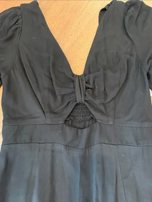 Goodthreads Black V-Neck Cutout Tiered Maxi Dress Size XS NWT - C26-037 thumbnail 5