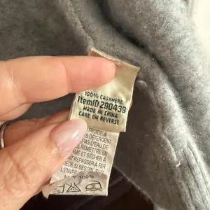 L.L.Bean Heather Gray Cashmere Open Front Cascade Collar Cardigan Sweater Small thumbnail 5