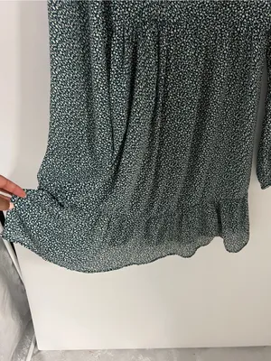 Abercrombie‎ & Fitch Green Ditsy Floral Square-Neck Long Sleeve Mini Dress thumbnail 7