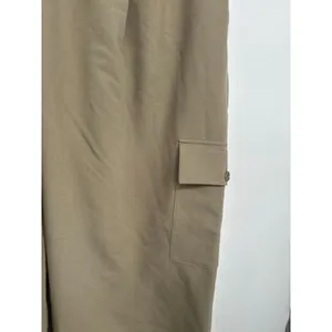 Abercrombie & Fitch Harper Tailored Ultra Wide Leg Cargo Pants‎ Size 35 Long Tan thumbnail 2