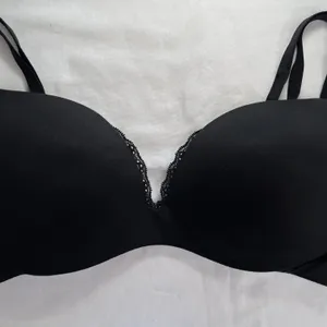 Victorias Secret Plunge Padded Bra Black Lace Trim Size 36B thumbnail 4