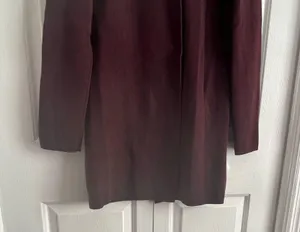 Juliana Collezione 100% Wool Burgundy Top Coat thumbnail 4