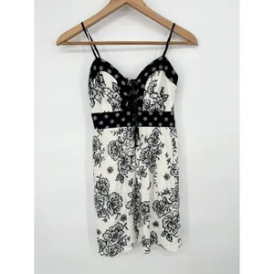 Charlotte Russe Baby Doll Y2K Mini Dress Spaghetti Strap XS Floral Boho Festival thumbnail 3