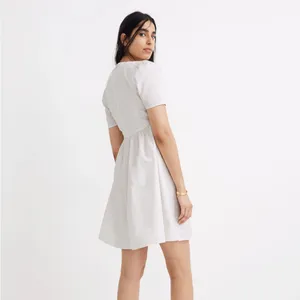 Madewell White Tie Front Poplin Mini Dress size 2‎ thumbnail 5
