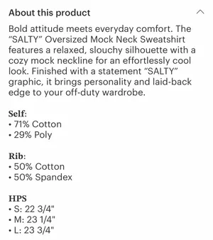 Kimberly Salty Mock Neck Sweatshirt thumbnail 7