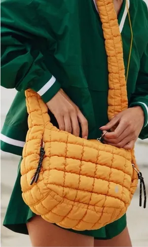 NWT Free People FP Movement Quilted Baby Carryall Sling Bag light papaya orange thumbnail 1