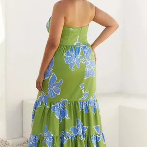 Anthropologie Hutch Floral Halter Maxi Dress NEW (green w/blue) thumbnail 6