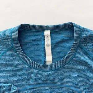 Lululemon Swiftly Tech Long Sleeve Crew Indian Ocean Teal Blue Black Size 8 thumbnail 3