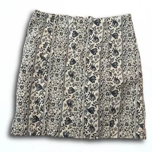 Free People Womens Floral Print Mini Skirt Cream Black Boho A-Line Size 6 thumbnail 1