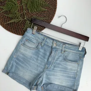 American Eagle Womens Shorts Denim Jean High Rise Roll Cuff Size 10 thumbnail 1