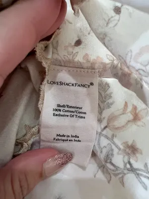 Loveshackfancy 100% cotton mini skirt brown and cream size medium thumbnail 3