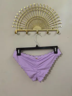 PINK Victoria's Secret Lilac Ruffle Bikini Bottoms thumbnail 2