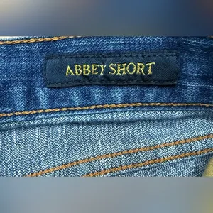 Lucky Brand Medium Wash Scalloped Embroidered Low Rise Jean Shorts Boho 6‎ / 28 thumbnail 4