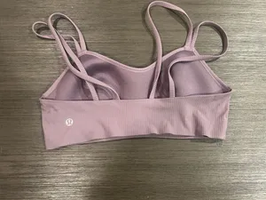 lululemon lilac double-strap ribbed sports bra thumbnail 2