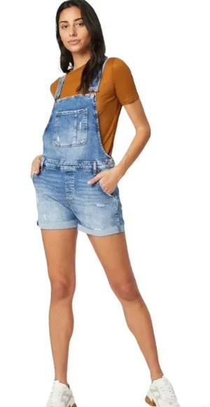 SeeThruSoul denim Overalls shortalls size 30‎ thumbnail 1