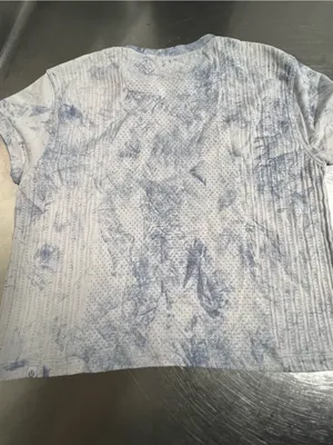 Lululemon White & Blue Tie Dye Train to Be Cropped Short Sleeve Top Size 8 VGUC thumbnail 5
