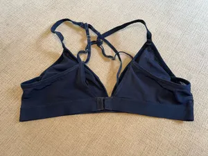 aerie Blue Leopard Print Women’s Medium Bralette Spaghetti Cross Strap thumbnail 2