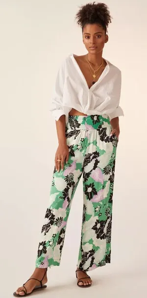 Maeve Printed Wide Leg Trousers thumbnail 1